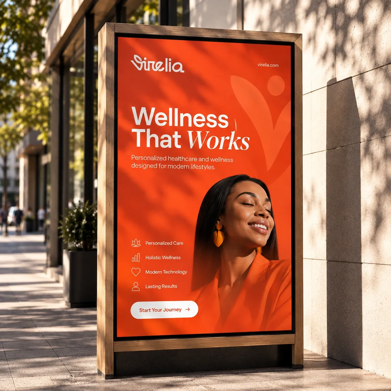 Une affiche Virelia dans la rue